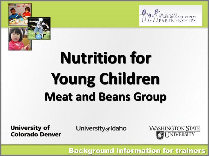 nutrition for young children meat and beans group n.w