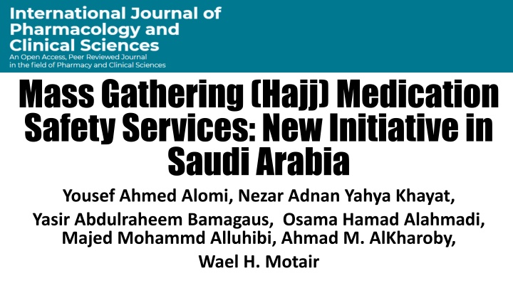 mass gathering hajj medication safety services n.w