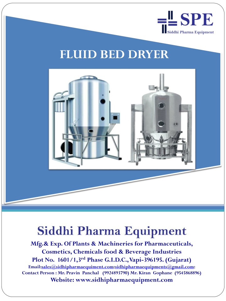 fluid bed dryer n.w