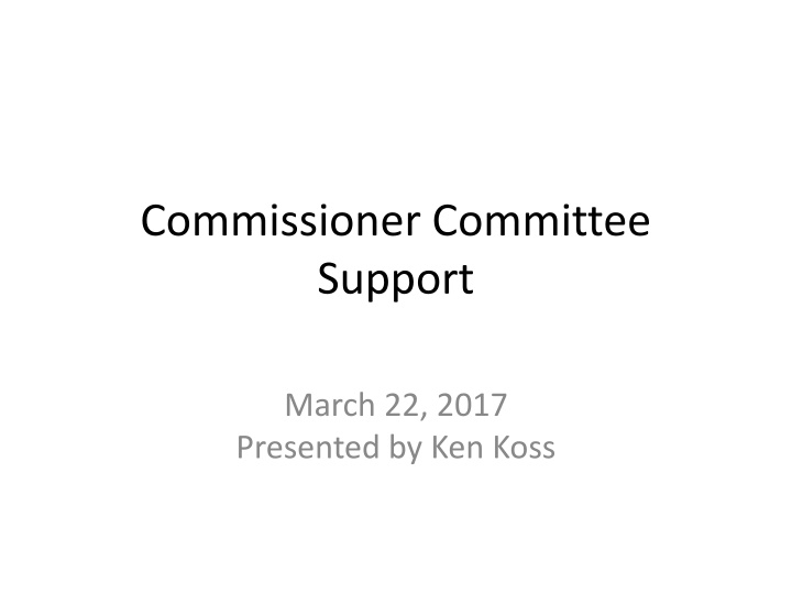 commissioner committee support n.w