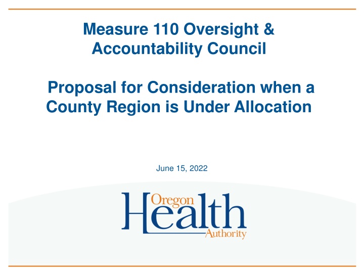 Oversight & Accountability Council Proposal for County Region Allocations