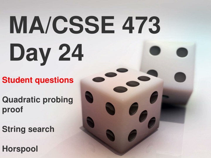 ma csse 473 day 24 n.w