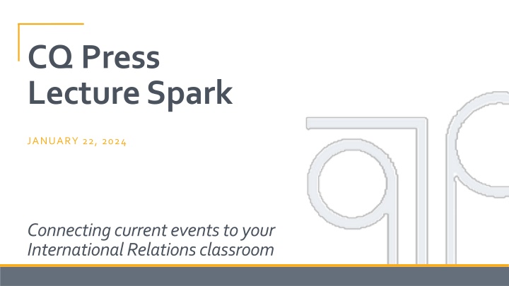 cq press lecture spark n.w