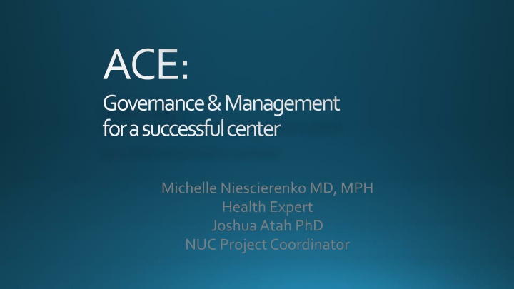 ace governance management for a successful center n.w