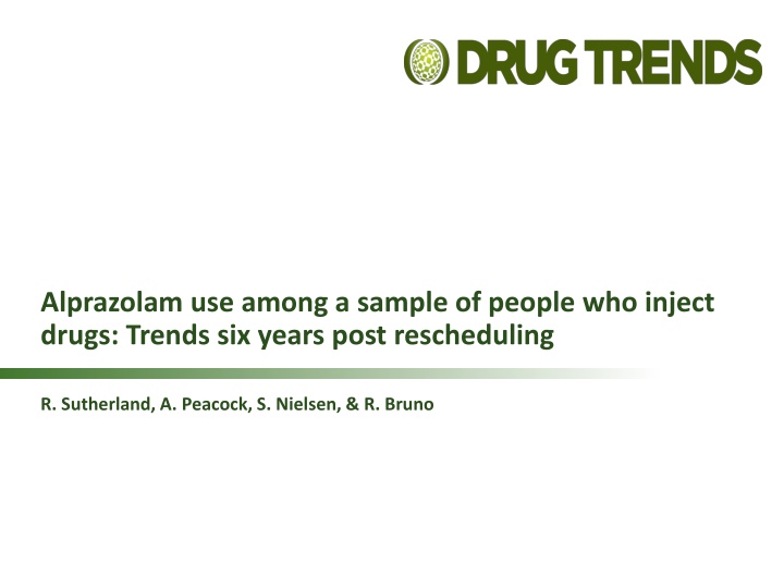 alprazolam use among a sample of people n.w