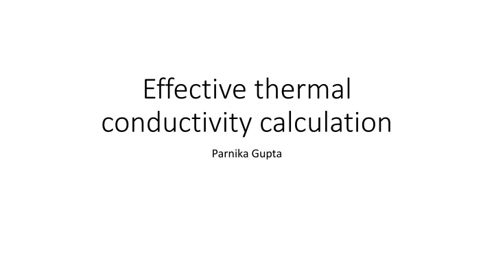 effective thermal conductivity calculation n.w
