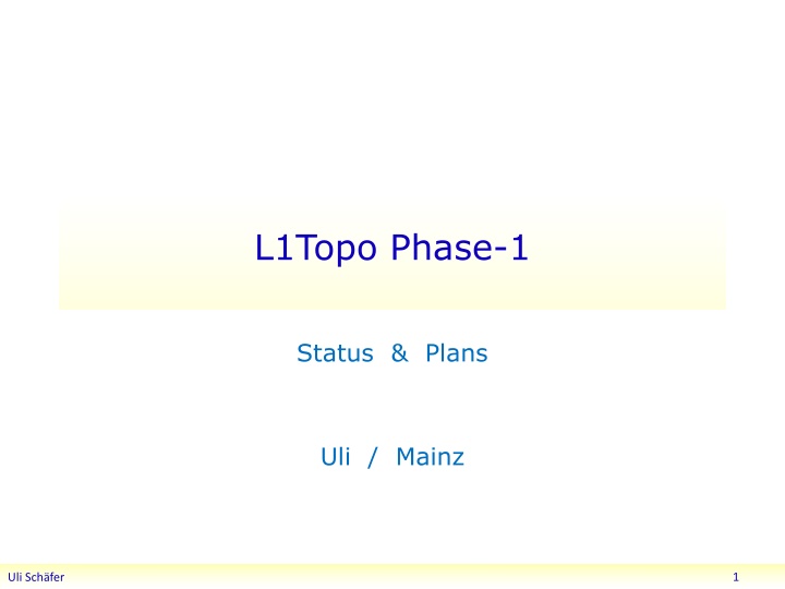 l1topo phase 1 n.w