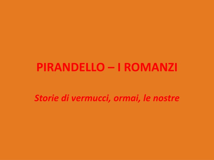 pirandello i romanzi n.w
