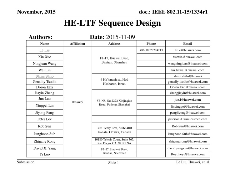 IEEE 802.11-15/1334r1 HE-LTF Sequence Design