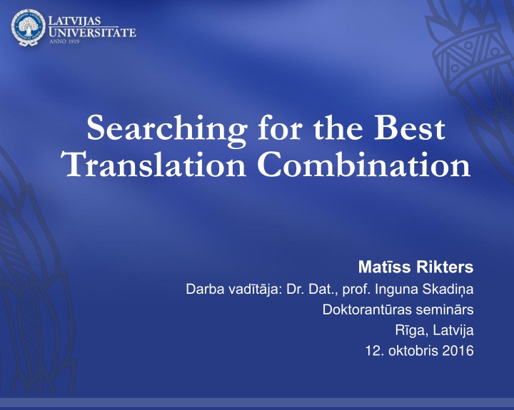 searching for the best translation combination n.w