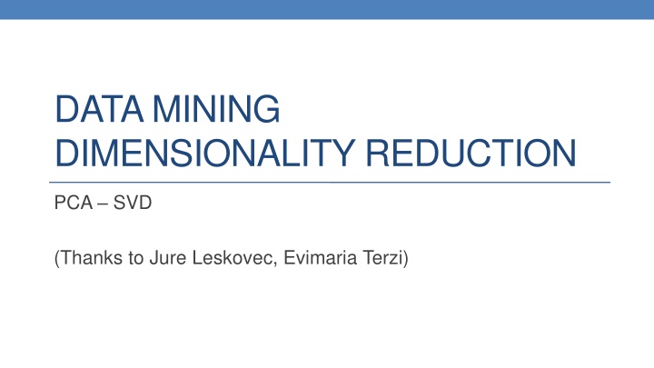 data mining dimensionality reduction n.w