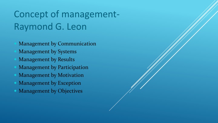 concept of management raymond g leon n.w