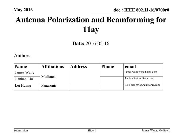 may 2016 antenna polarization and beamforming n.w