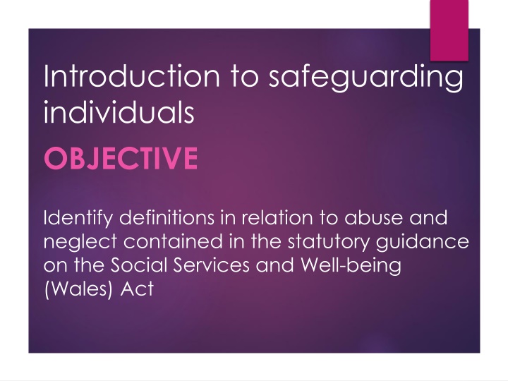 introduction to safeguarding individuals objective n.w
