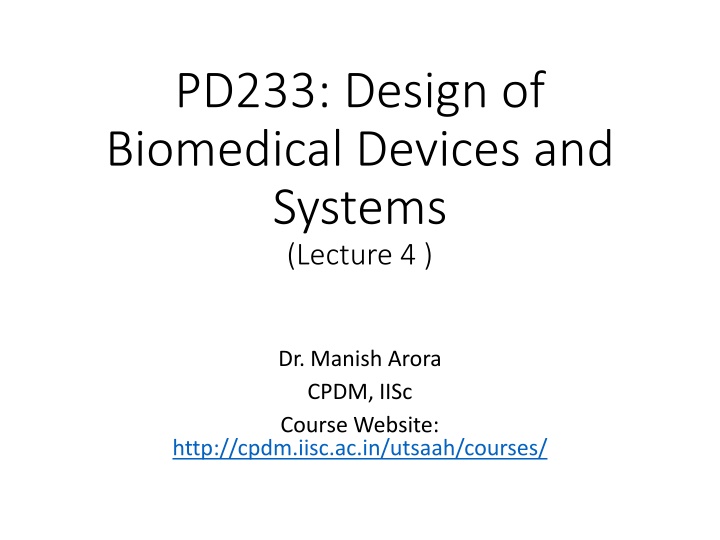 pd233 design of biomedical devices and systems n.w