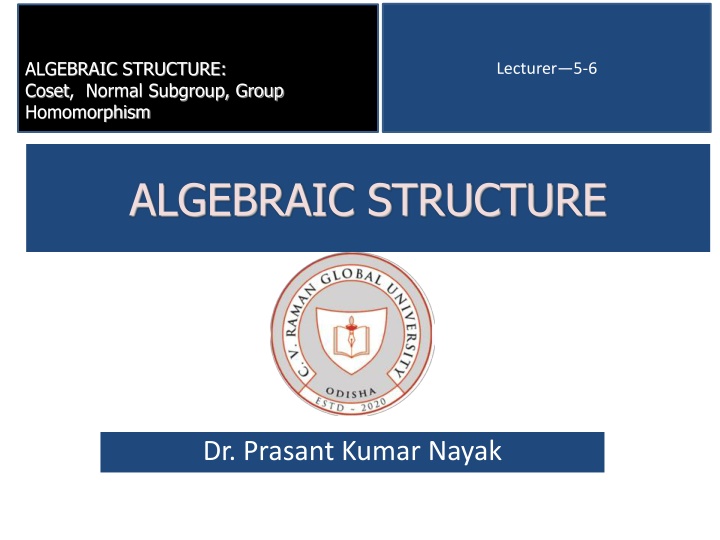 algebraic structure coset normal subgroup group n.w