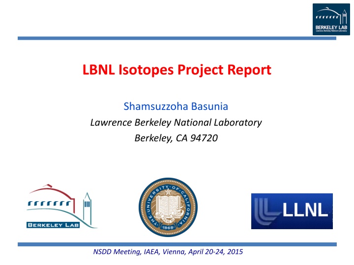 lbnl isotopes project report n.w