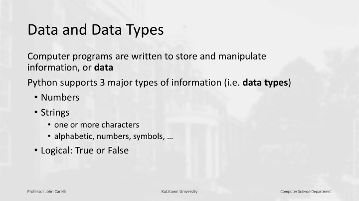 data and data types n.w