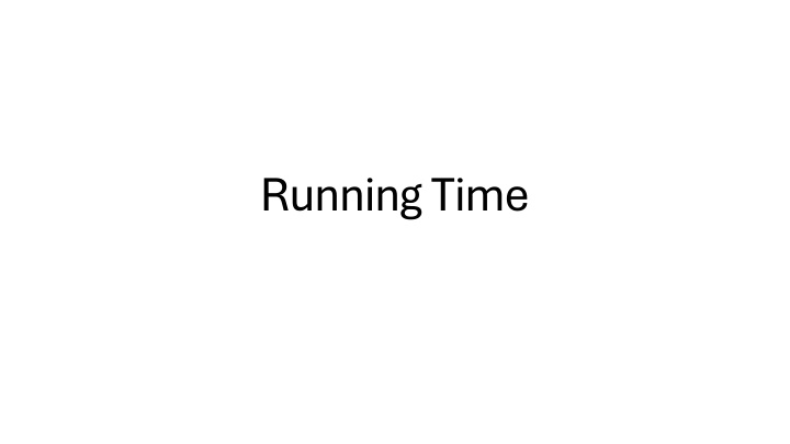 running time n.w