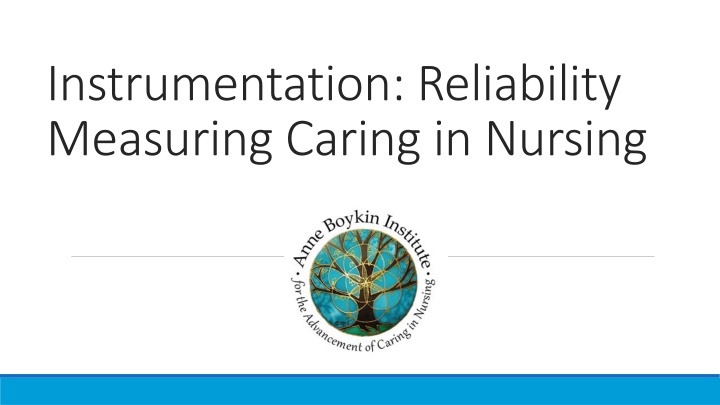 instrumentation reliability measuring caring n.w