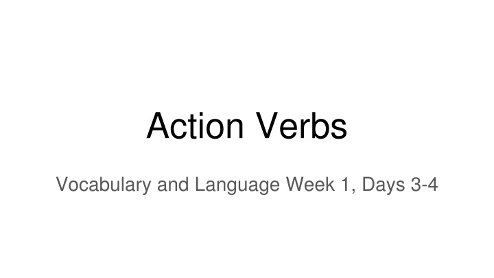 action verbs n.w