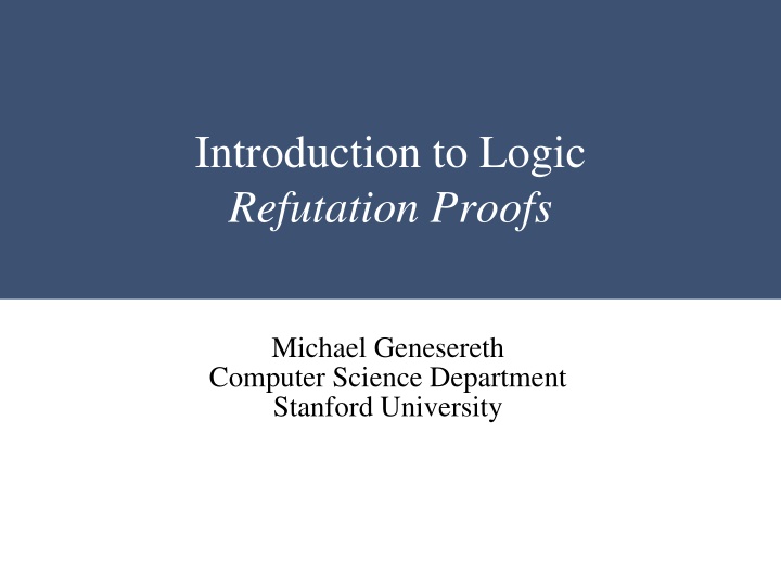 introduction to logic refutation proofs n.w