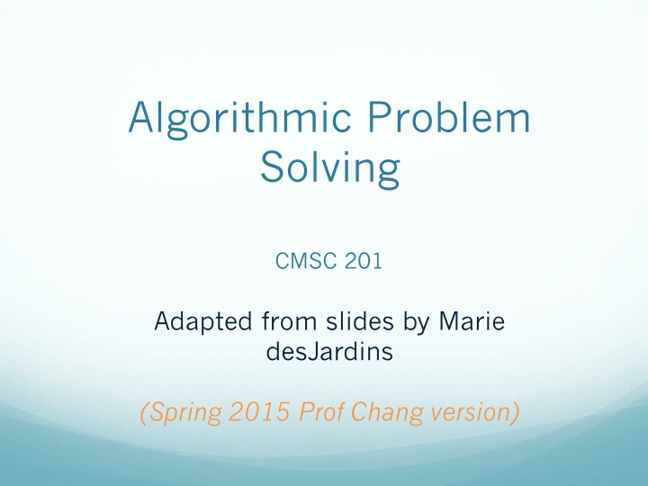 algorithmic problem solving n.w