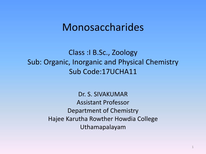 monosaccharides n.w