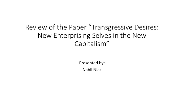 review of the paper transgressive desires n.w