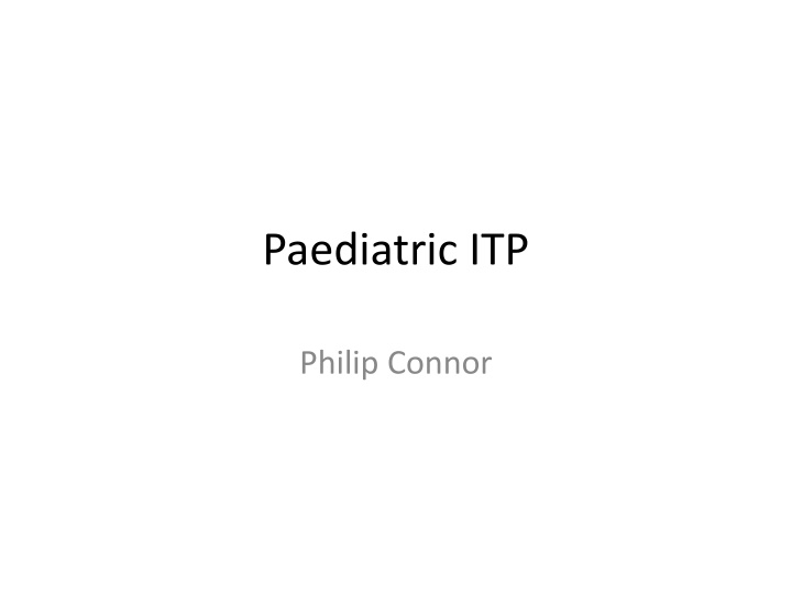 paediatric itp n.w