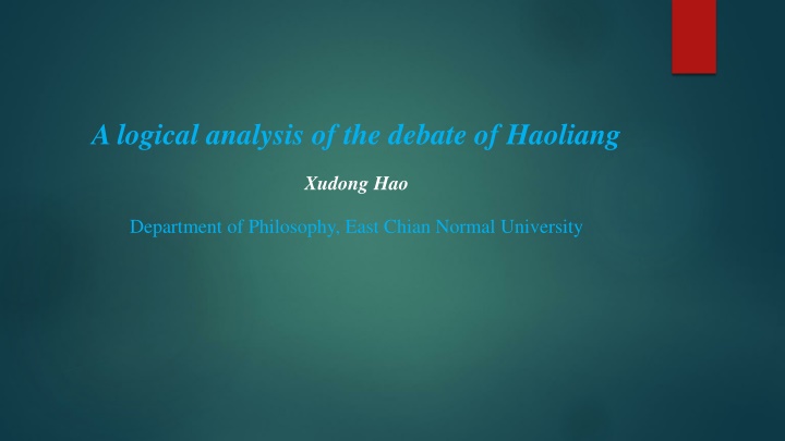 a logical analysis of the debate of haoliang n.w