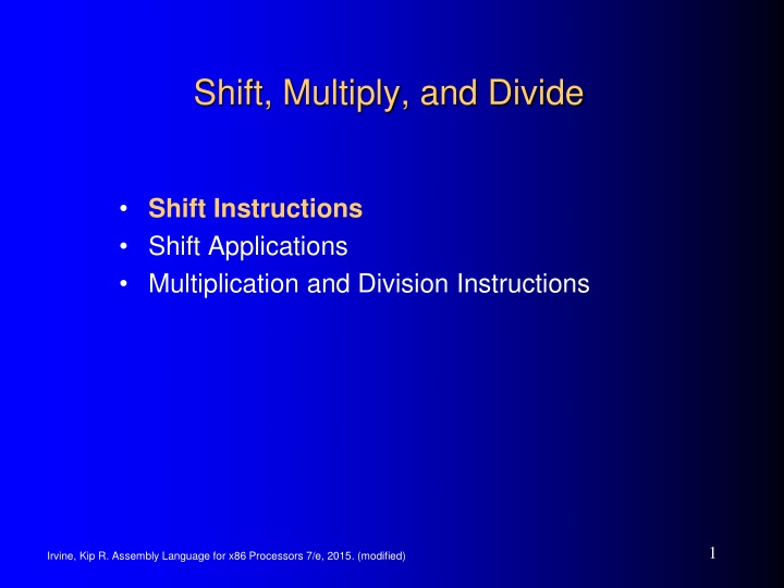 shift multiply and divide n.w