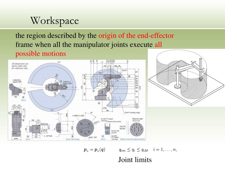 Robot Workspace and Calibration