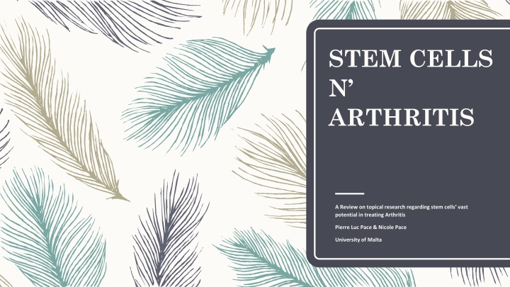 stem cells n arthritis n.w