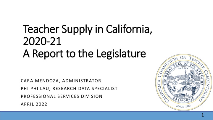 Teacher Supply in California 2020-21 Report