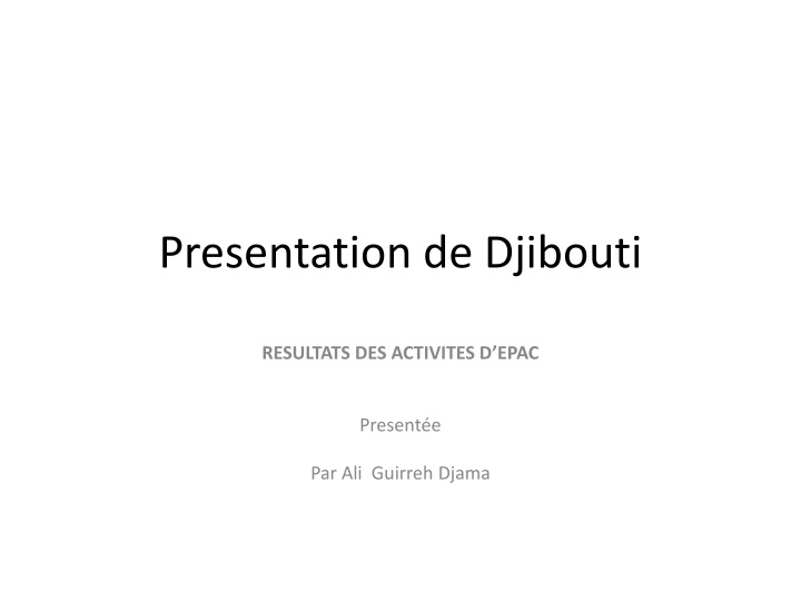 presentation de djibouti n.w