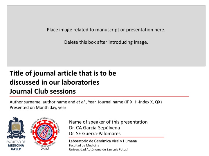 Manuscript Presentation for Journal Club Session