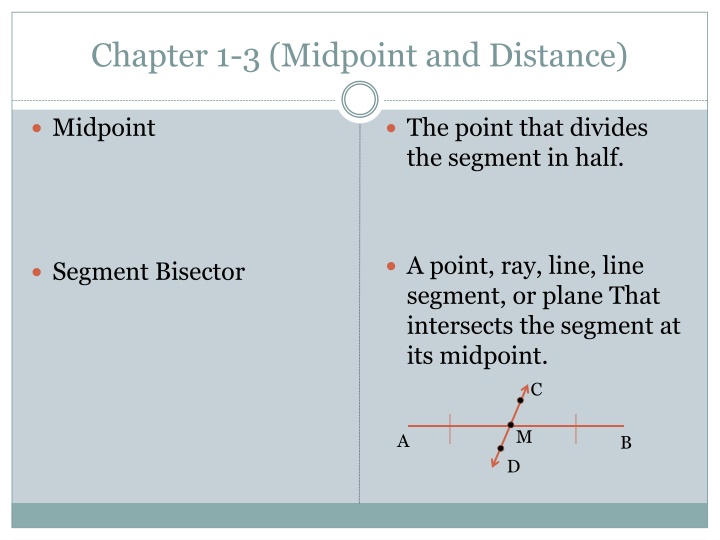 chapter 1 3 midpoint and distance n.w