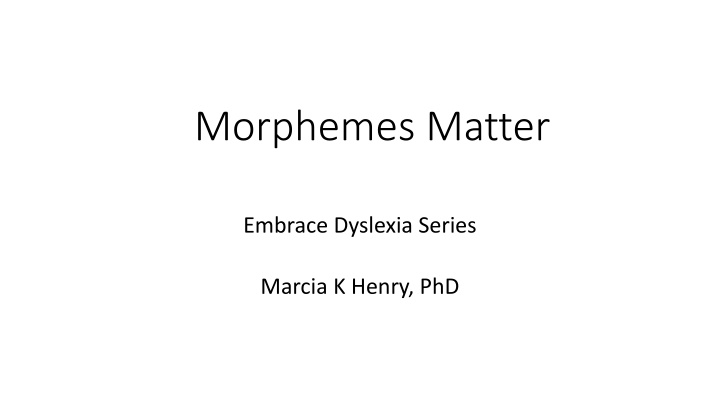 morphemes matter n.w