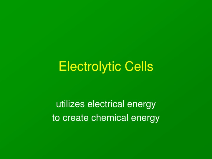 electrolytic cells n.w