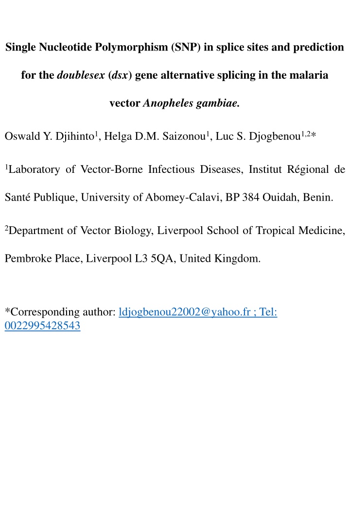 single nucleotide polymorphism snp in splice n.w