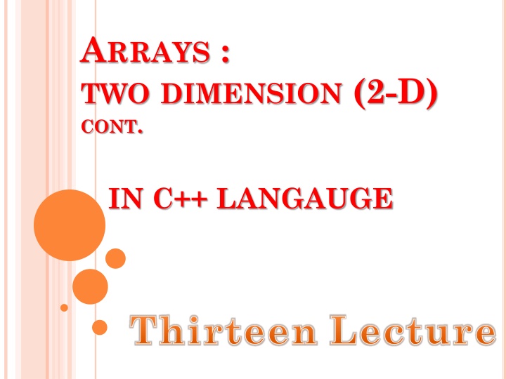 a rrays two dimension 2 d cont n.w