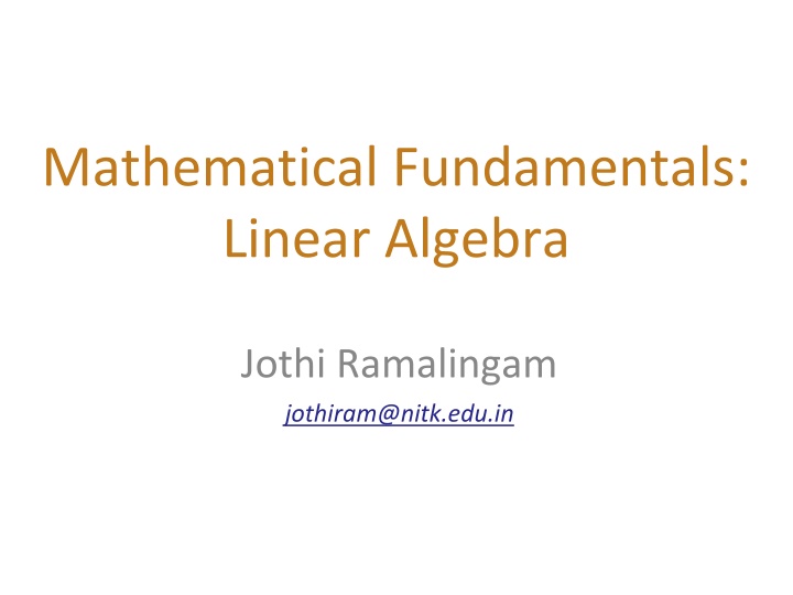 mathematical fundamentals linear algebra n.w