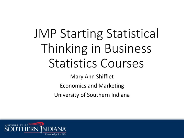 jmp starting statistical thinking in business n.w
