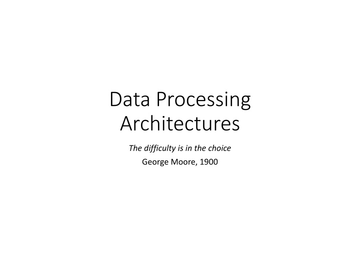 data processing architectures n.w