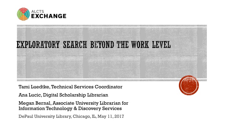 exploratory search beyond the work level n.w