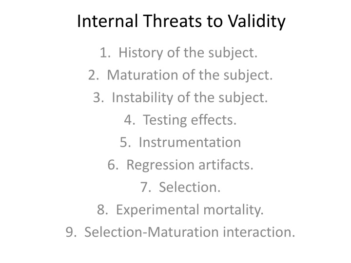 internal threats to validity n.w