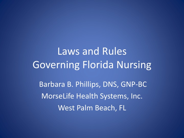 laws and rules governing florida nursing n.w