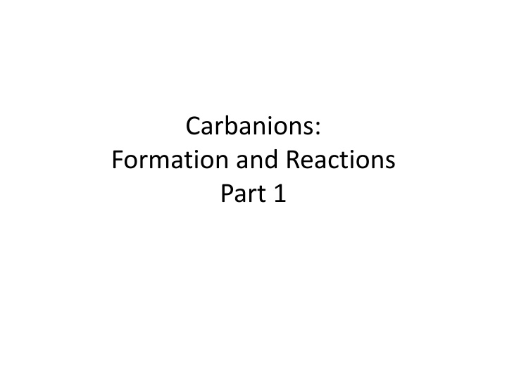 carbanions n.w