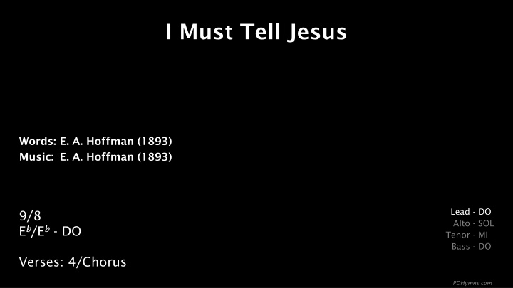 i must tell jesus n.w